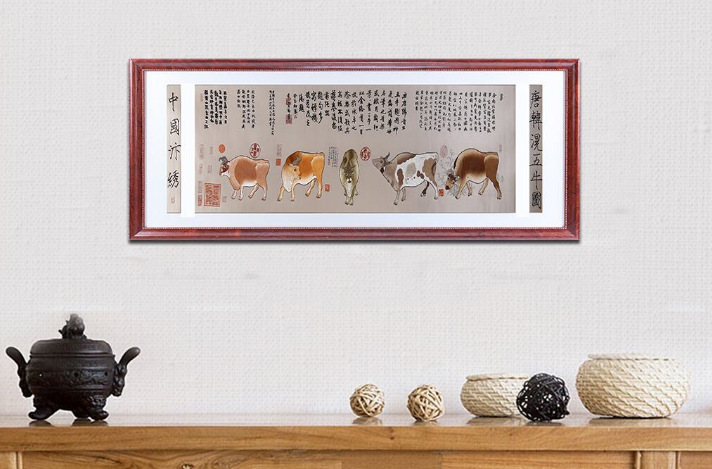 开封汴绣手工刺绣五牛图