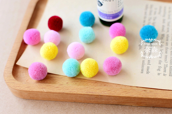 彩色毛绒球 棉球 精油香薰 香囊球 项链配件 8色入 现货批发 pj04