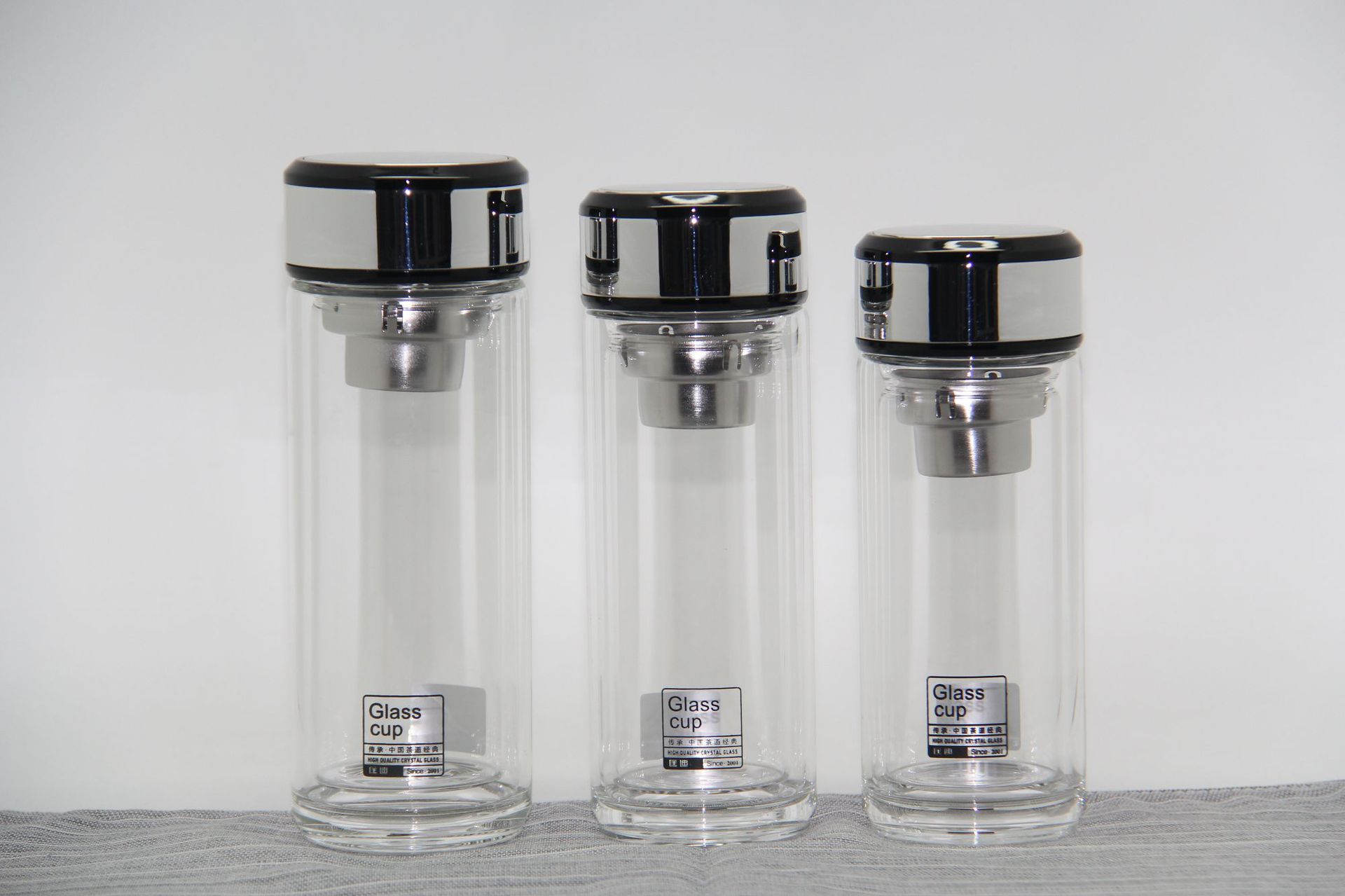 匡迪188号双层商务水晶玻璃杯办公礼品水杯可印刷定制logo