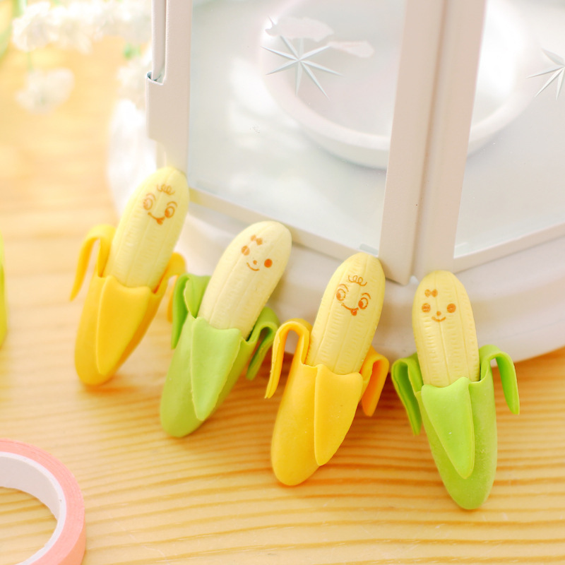 可爱橡皮擦 创意卡通表情香蕉橡皮擦 水果橡皮学生文具 随机 单块价格