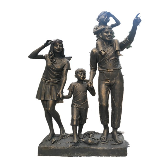 人物雕塑卡通人物雕塑商业街摆件一家三口雕塑摆件校园公园机构地