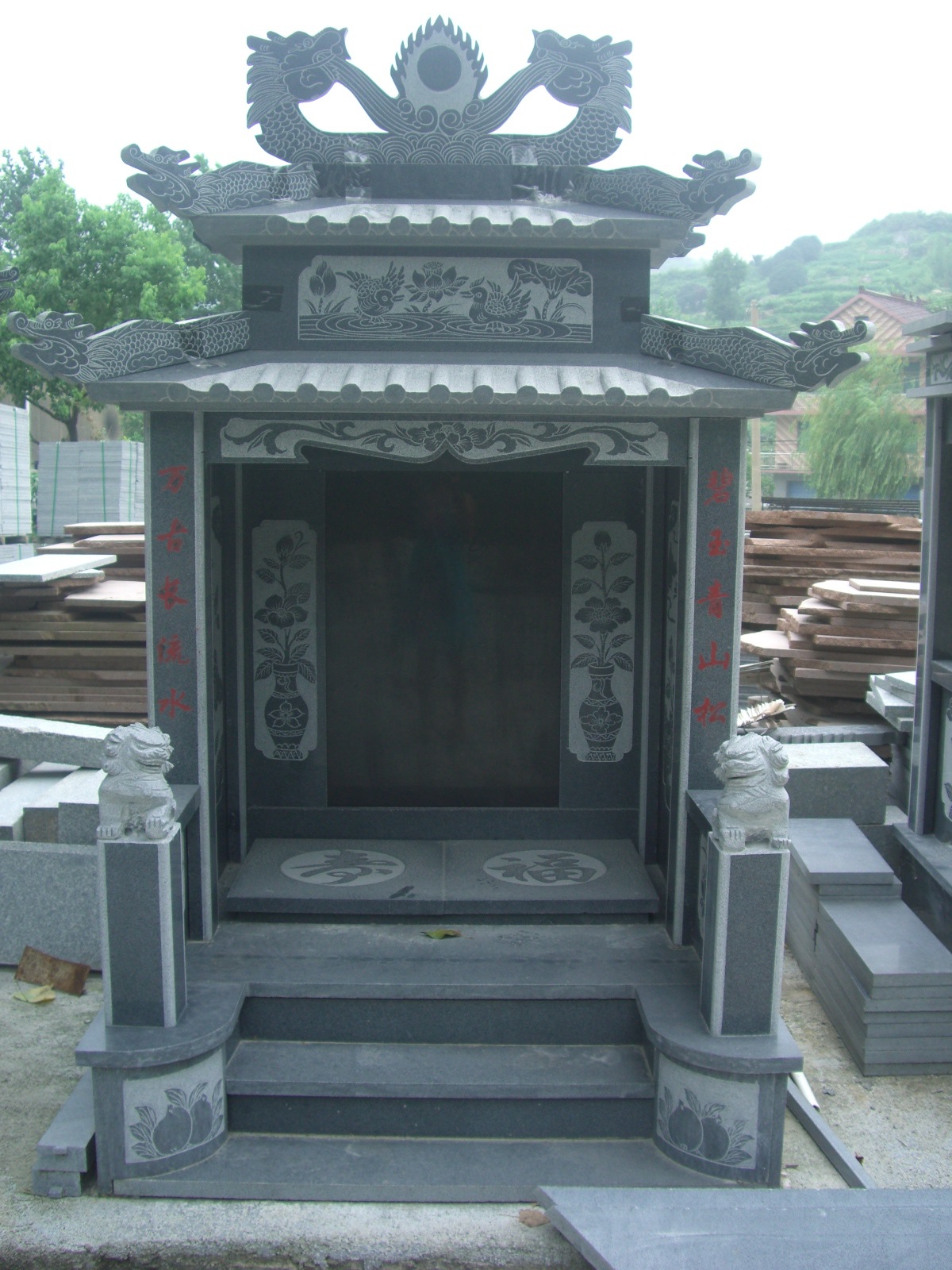 厂家直销新款土葬纪念墓,亭子墓,稻桶墓,墓碑,套墓花岗岩石材