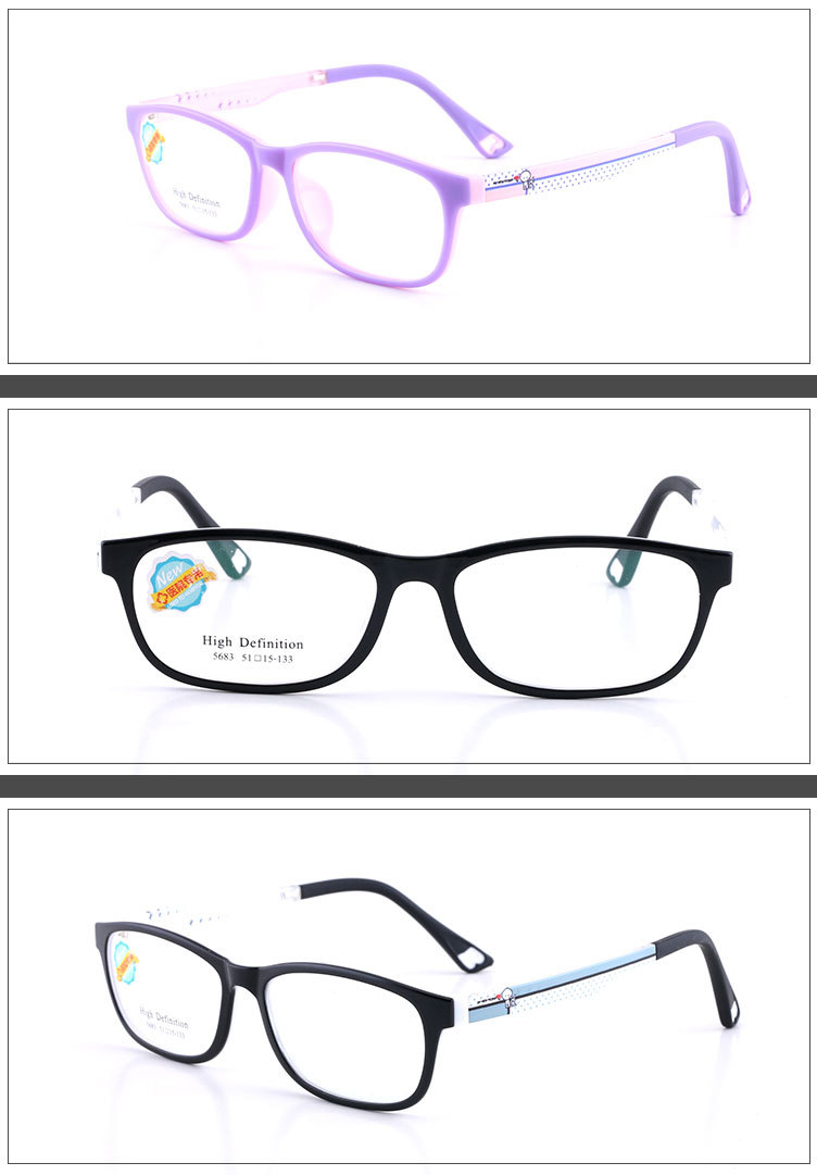 儿童眼镜框tr90眼镜架舒适硅胶镜框 学生可配近视眼镜架批发5683