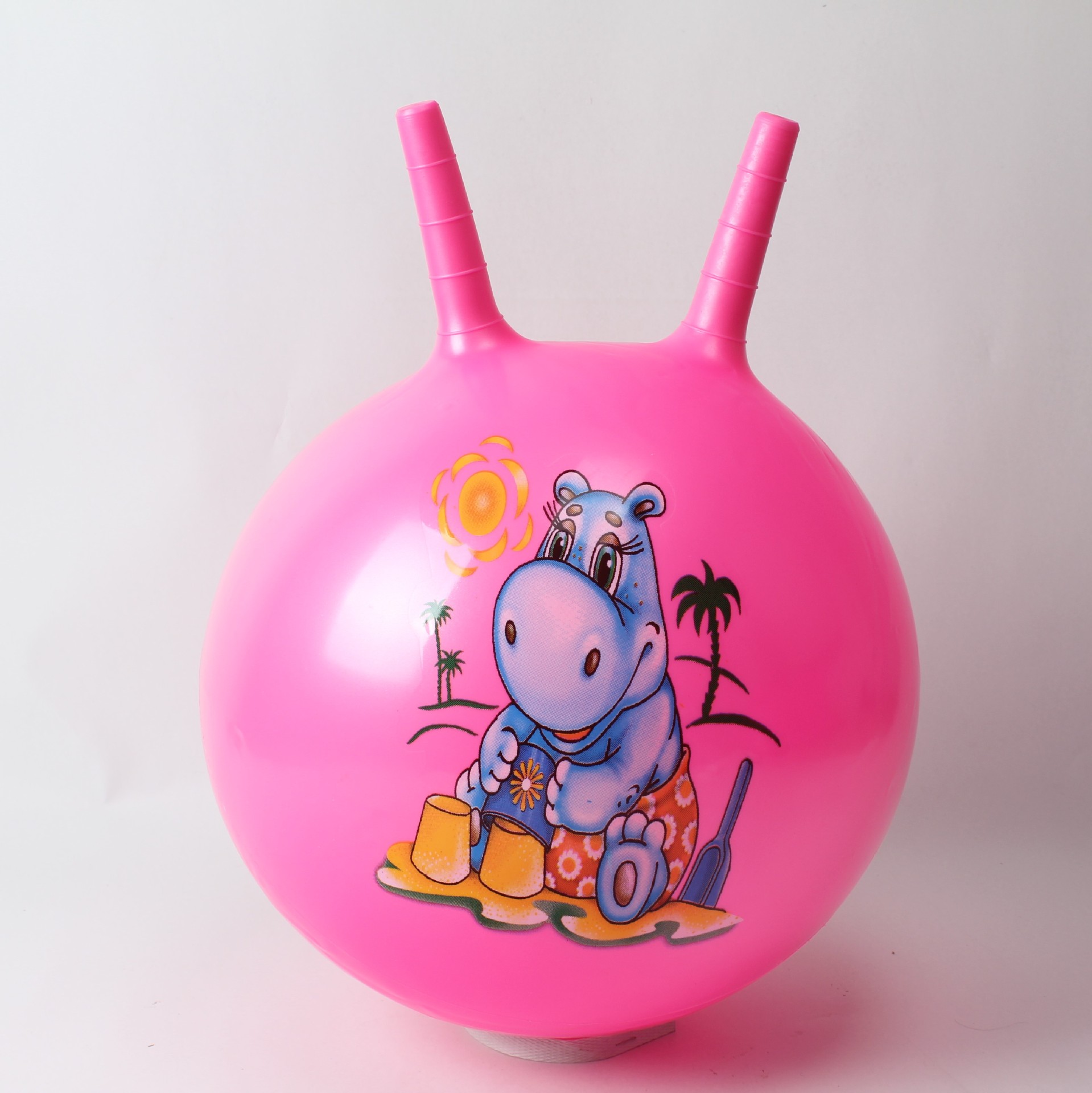 厂家直销22寸55cmpvc充气卡通图案光面羊角球儿童玩具跳跳球批发