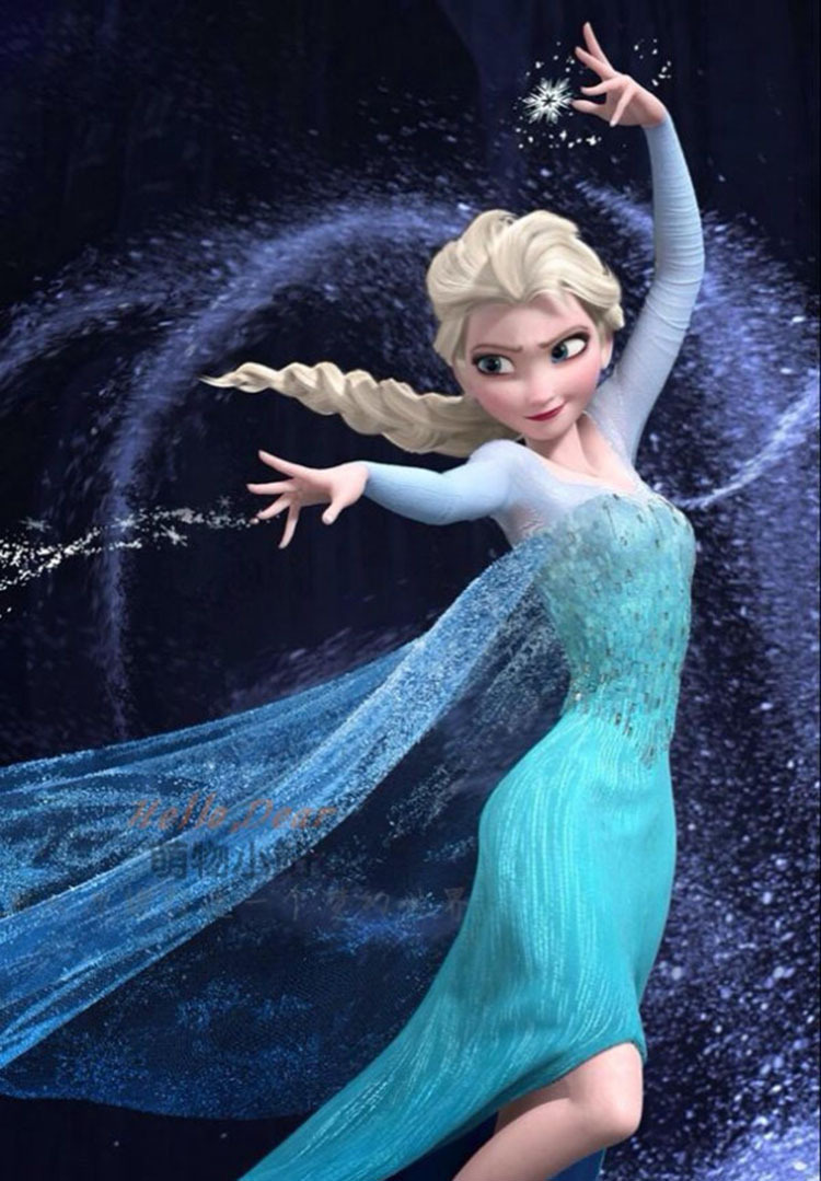 万圣节艾莎公主裙网纱长袖冰雪奇缘拖尾抹胸烫钻连衣裙女王裙