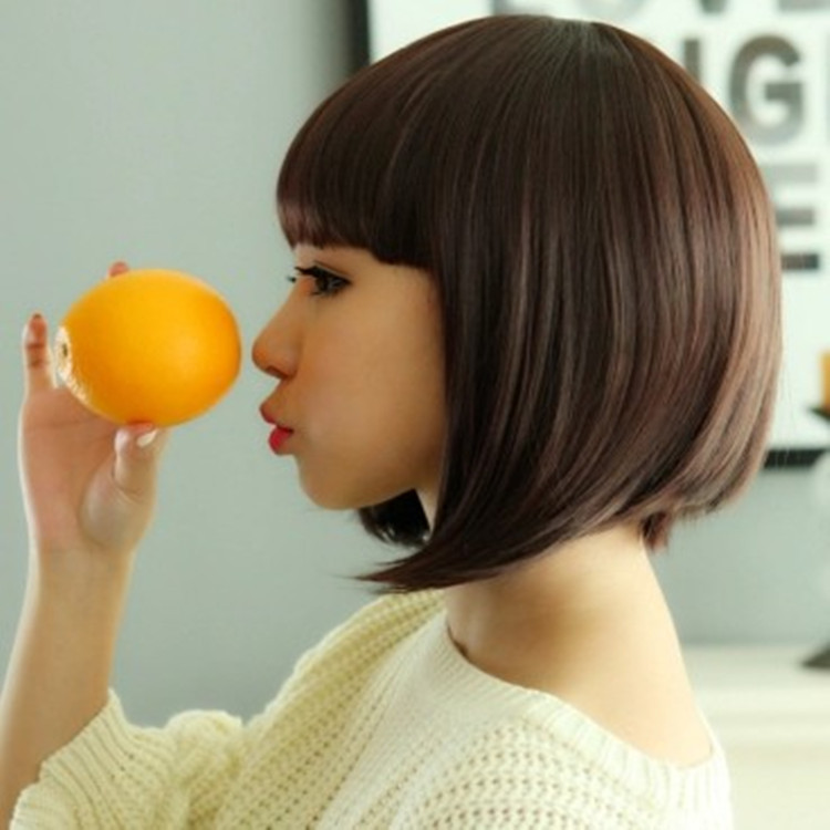 假发女短发可爱短直发 齐刘海蓬松bobo头逼真梨花头假发套