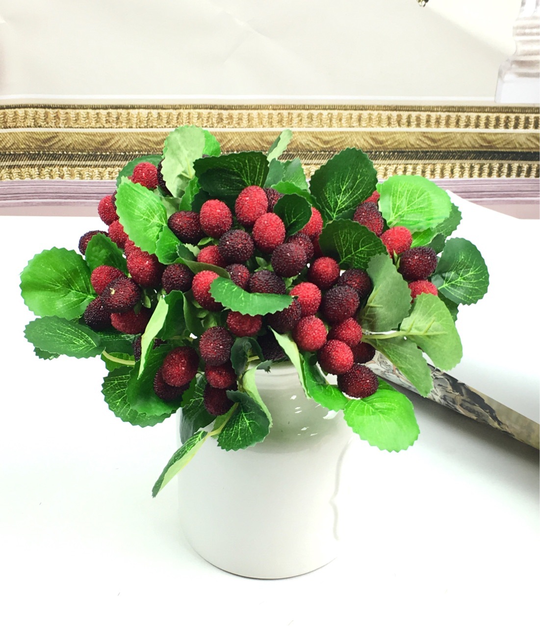 仿真杨梅枝水果植物家居植物墙装饰摄影仿真花出口