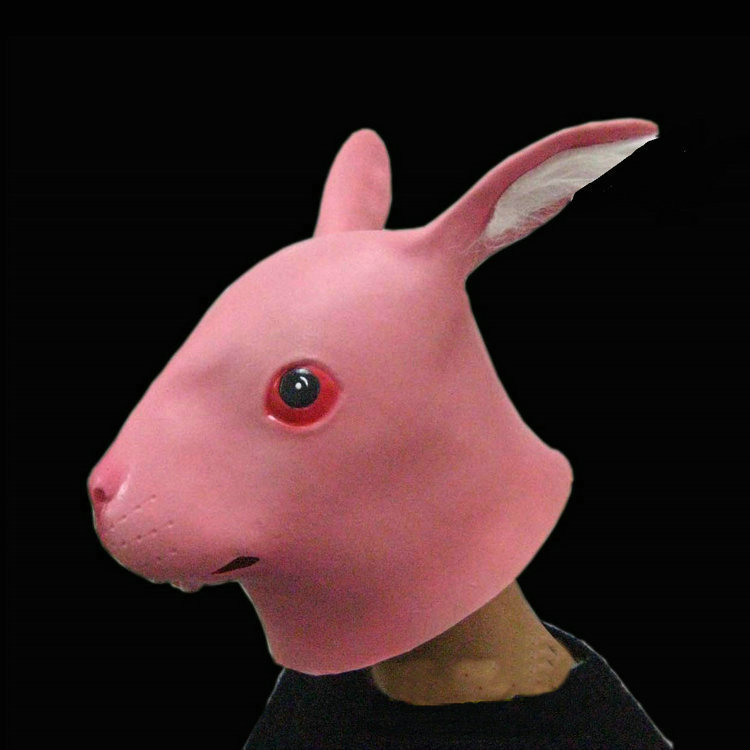 晚上舞会表演道具万圣节用品兔子面具兔面犬马君cos兔头人头套