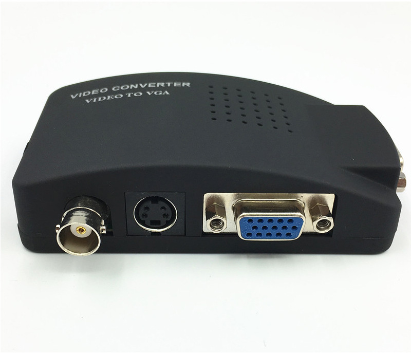 bnc转vga转换器 video to vga   s端子 监控摄像头转换电脑显示器