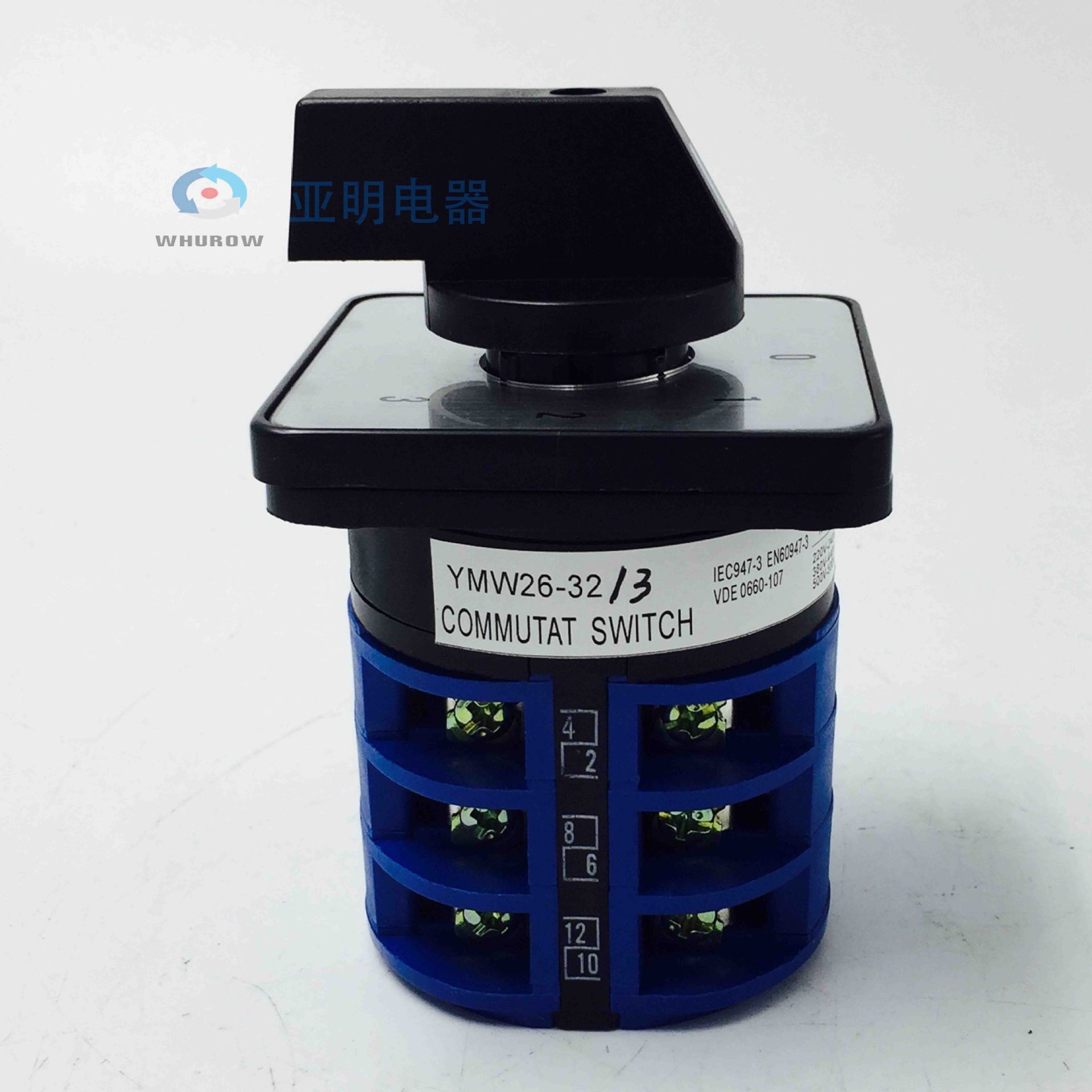 万能转换开关 四档 亚明电器开关旋转式 4节 银触点 ymw26-32/4