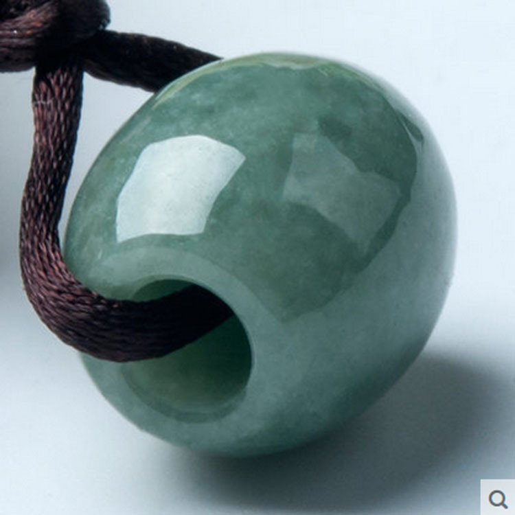 翡翠玉吊坠男女款转珠a货糯种路路通玉石挂件豆青油青