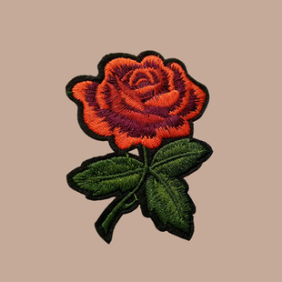 礼服戏曲服民族风玫瑰花刺绣布贴 diy绣花服装辅料 厂家直销