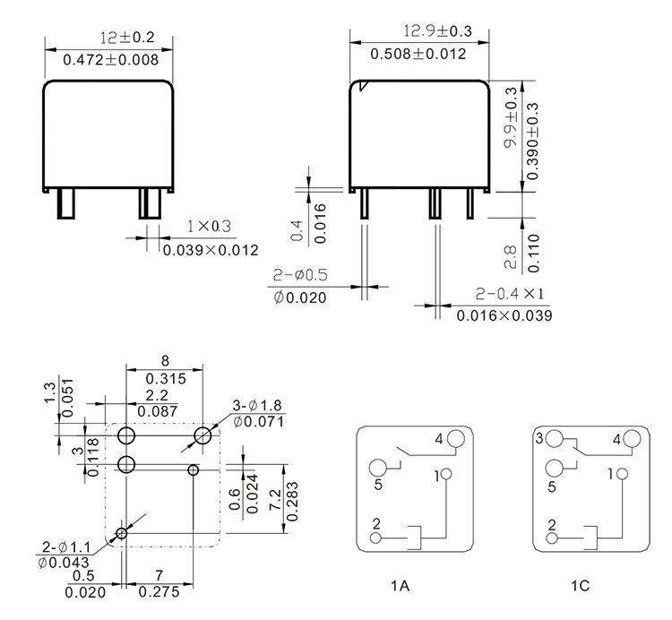 mk继电器尺寸图纸