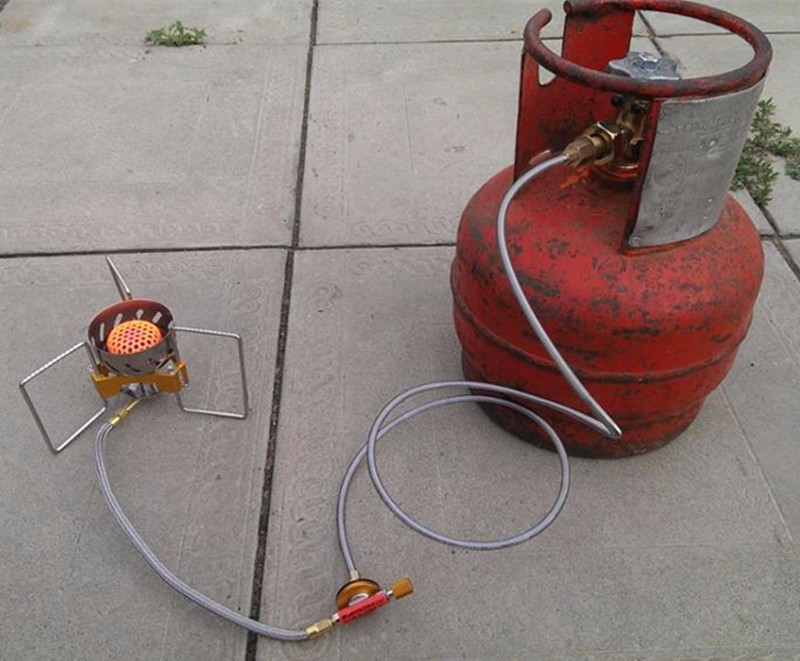 户外炉头充气阀 家用煤气罐直连野营炉头 扁气罐重复充气