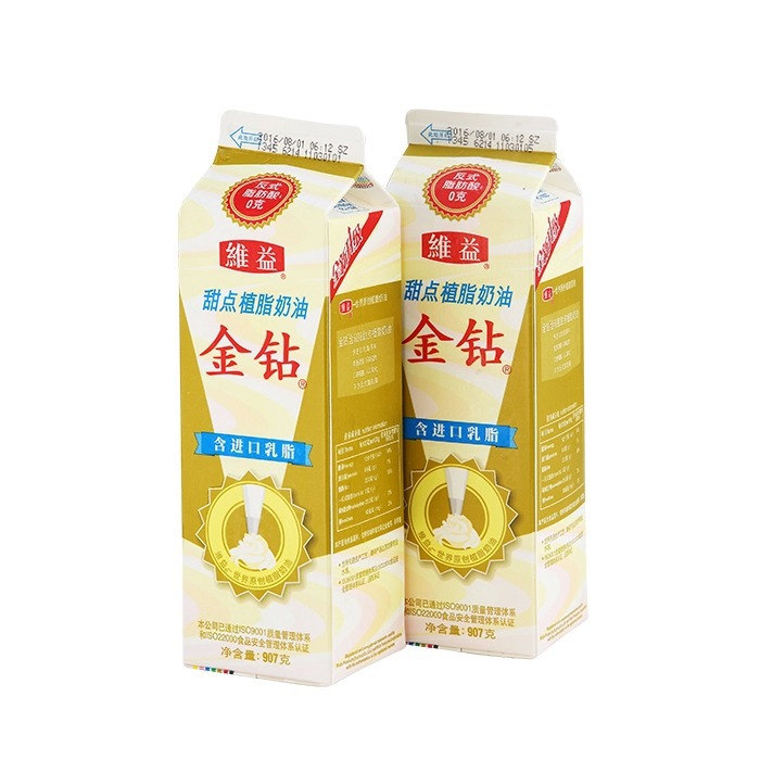 维益金钻甜点植脂奶油含进口乳脂乳脂金钻奶油1l12一箱
