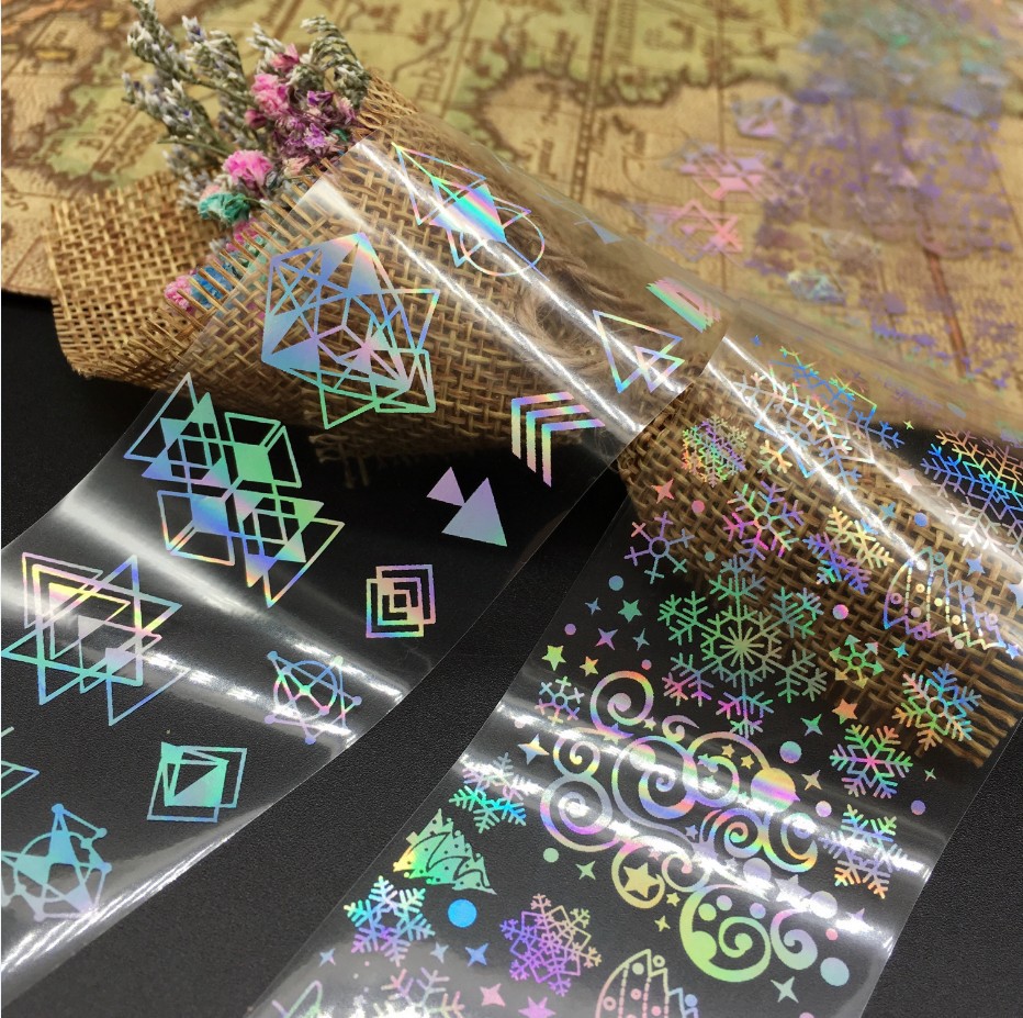 美甲新款星空纸 镭射转印贴花 大牌转印贴纸