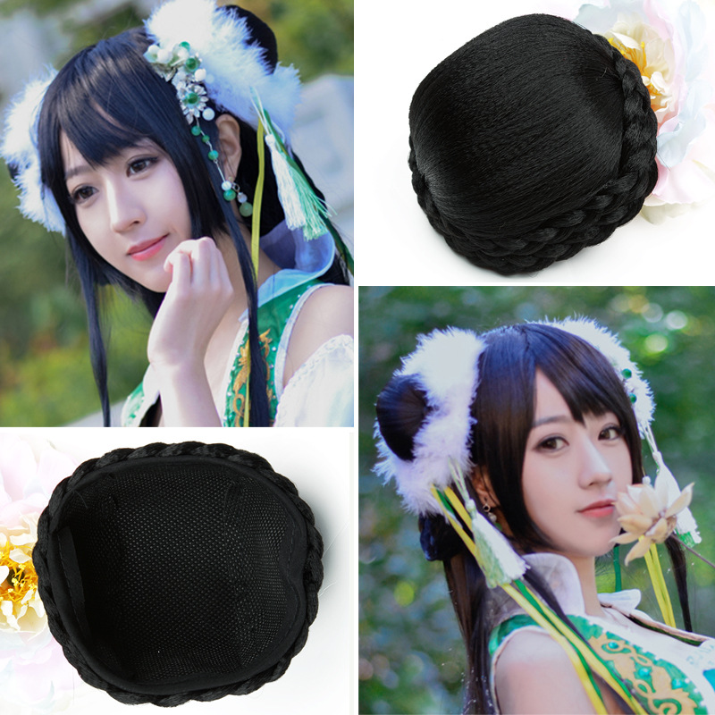 古装丸子假发发包仕女宫女侠女影楼影视戏剧发髻丸子头丫鬟发型