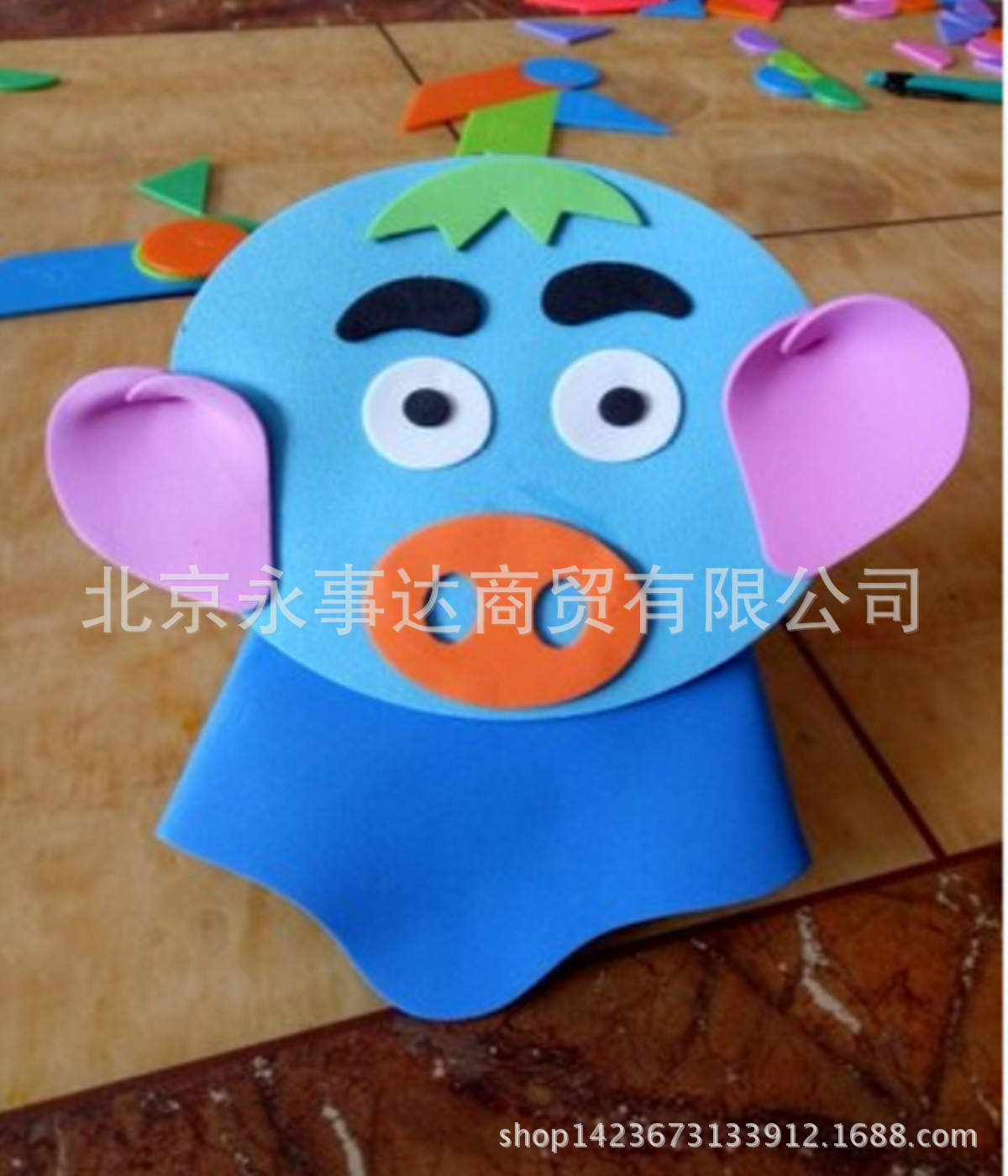 eva幼儿园表演道具小猪猪头饰动物猪八戒头套面具三只小猪帽子