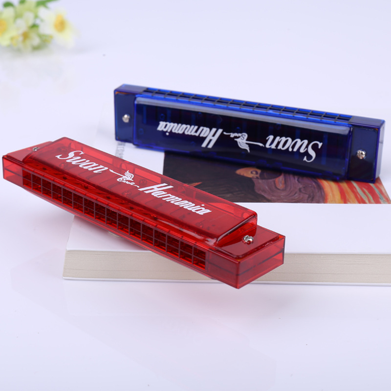 跨境天鹅16孔儿童复音口琴儿童学生初学入门c调吹奏乐器厂家直销