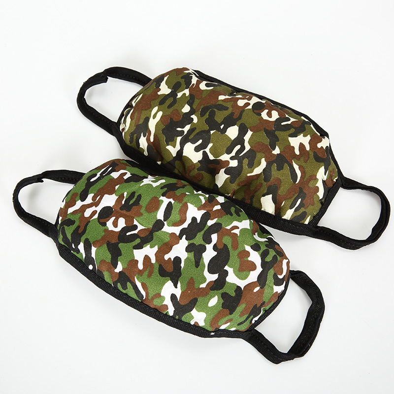 迷彩防尘口罩 时尚保暖口罩批发 双层加厚纯棉成人口罩厂家直销