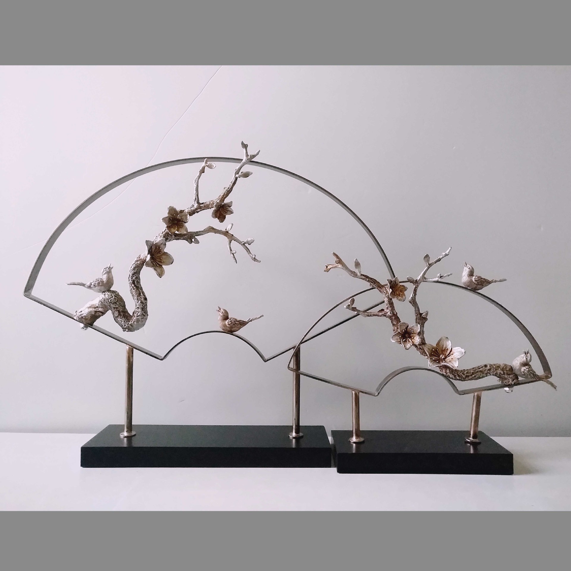 现货批发定制铁艺工艺品新中式铁艺玄关喜鹊登枝摆件家居饰品