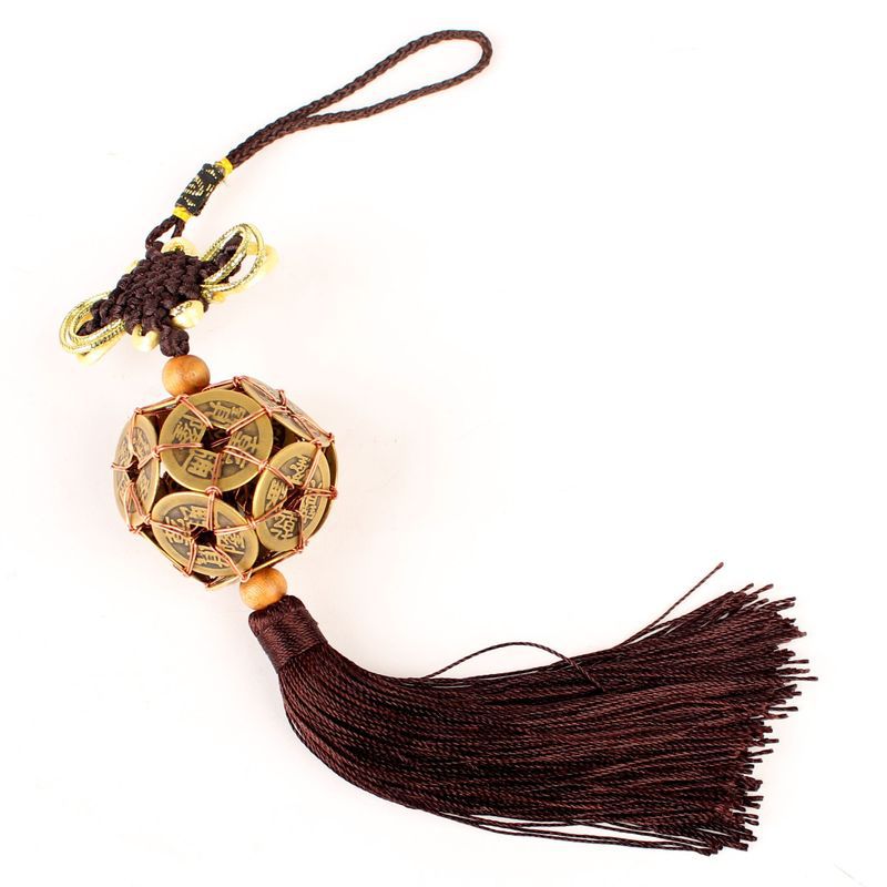 手工中国结路路通铜钱球汽车挂件车上饰品保平安