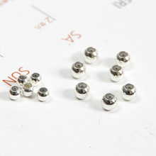 S925银硅胶定位珠 可定位调节光面银珠 项链手链Y链DIY银饰品配件