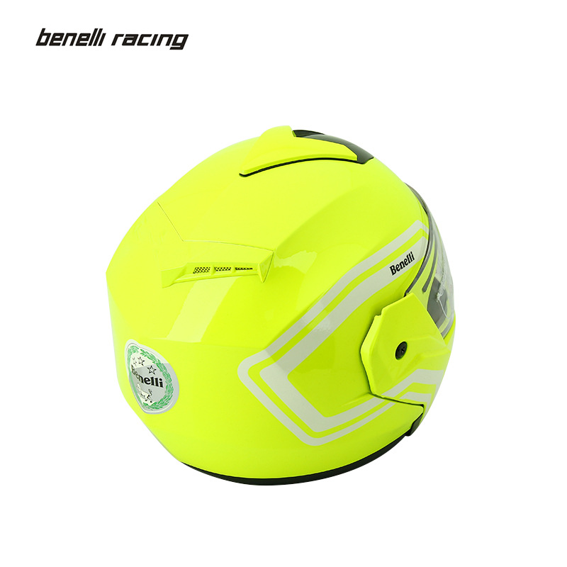 benelli racing 摩托车揭面头盔b02黄 防晒赛车跑盔全盔