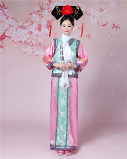 南水岸清朝古装格格服古代娘娘宫廷侍女舞蹈成人旗服甄嬛传演出服
