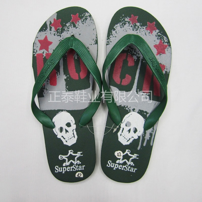 manufacturer‘s casual men‘s non-slip skull flip-leg eva beach flip-flops sample customization