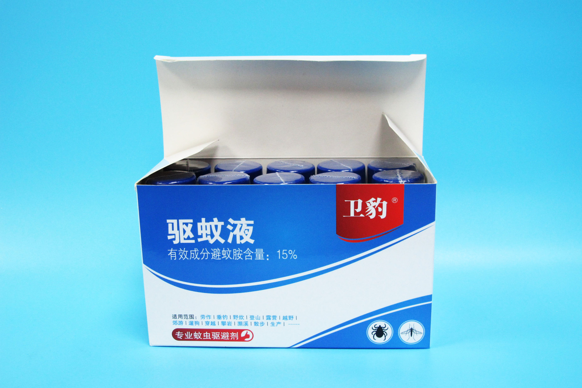 驱蚊液大功达卫豹牌 专业蚊虫驱避剂 15%避蚊胺50ml