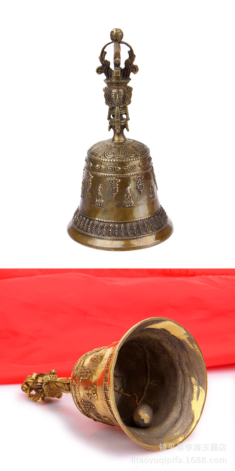 纯铜法铃道士铃 道教佛教用品法事法器手摇 佛铃铜钟和尚铜铃