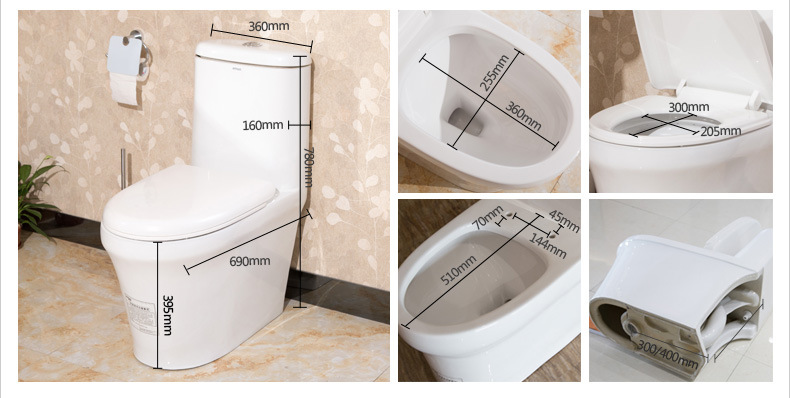annwa/安华卫浴 地排陶瓷卫生间连体坐便器ab1395m/l