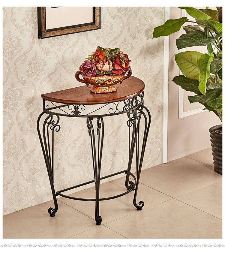 铁艺走廊玄关桌玄关台墙边桌边几靠墙桌半圆桌子案台供桌现货包邮