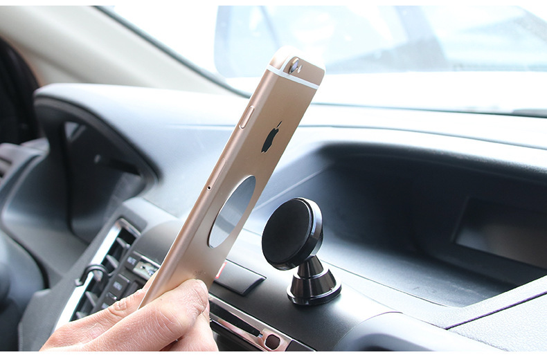 新款磁铁吸盘车载手机架 车载磁铁吸盘360旋转手机支架强磁手机架