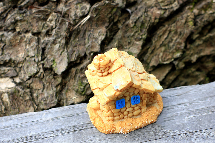 苔藓微景观生态瓶装摆件 精灵古堡石头房子 房屋 diy多肉摆件配件