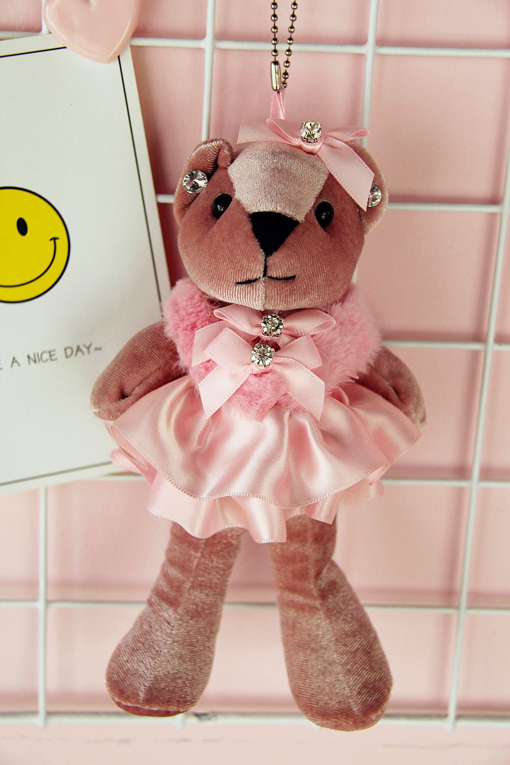 韩版绒熊可爱挂件泰迪熊公仔毛绒玩具包包挂件 热销 厂家直销