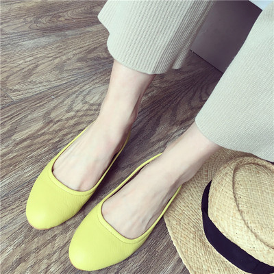 第2眼男人 单鞋女夏2017新款休闲鞋学生平底鞋圆头浅口百搭复古黑