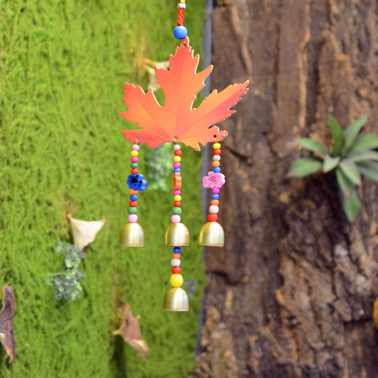 新款红叶风铃 4d图案高清仿真枫叶风铃酒吧客栈挂饰挂件可定制