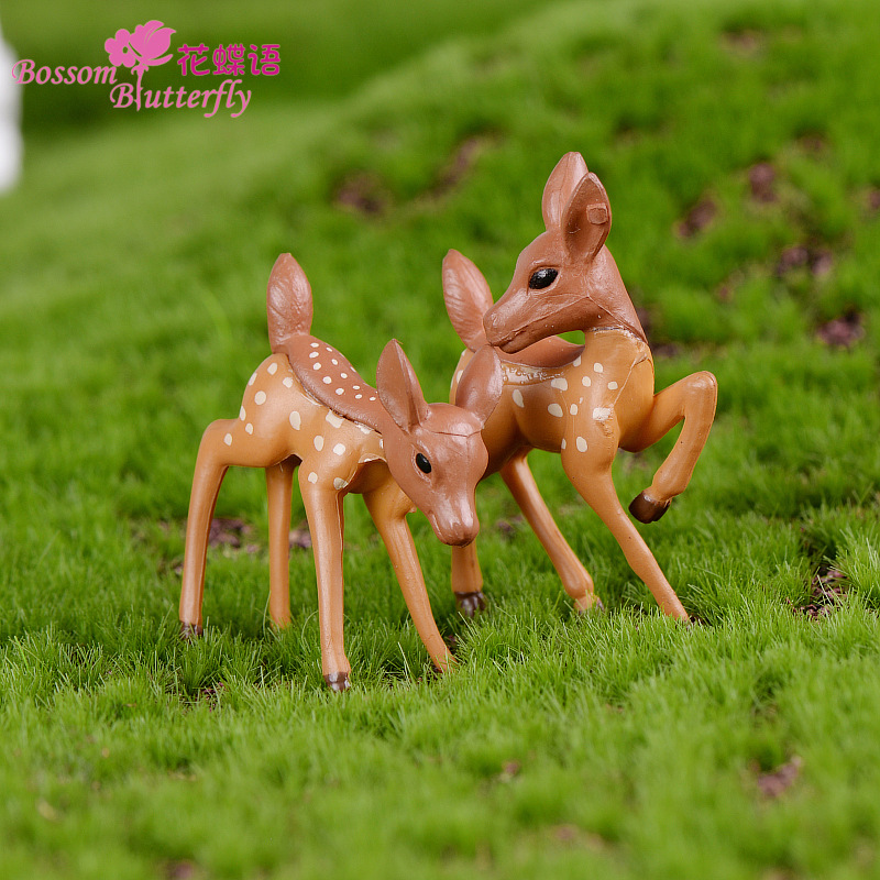 children small ornaments figurine doll deer couple diy micro landscape resin craft ornament