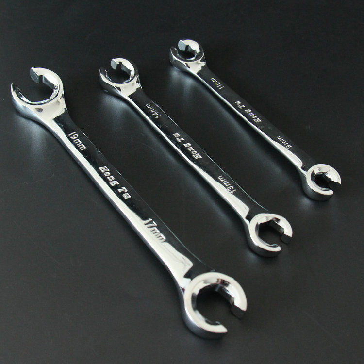 油管扳手双头开口六角套筒呆扳手板子汽修汽车维修工具