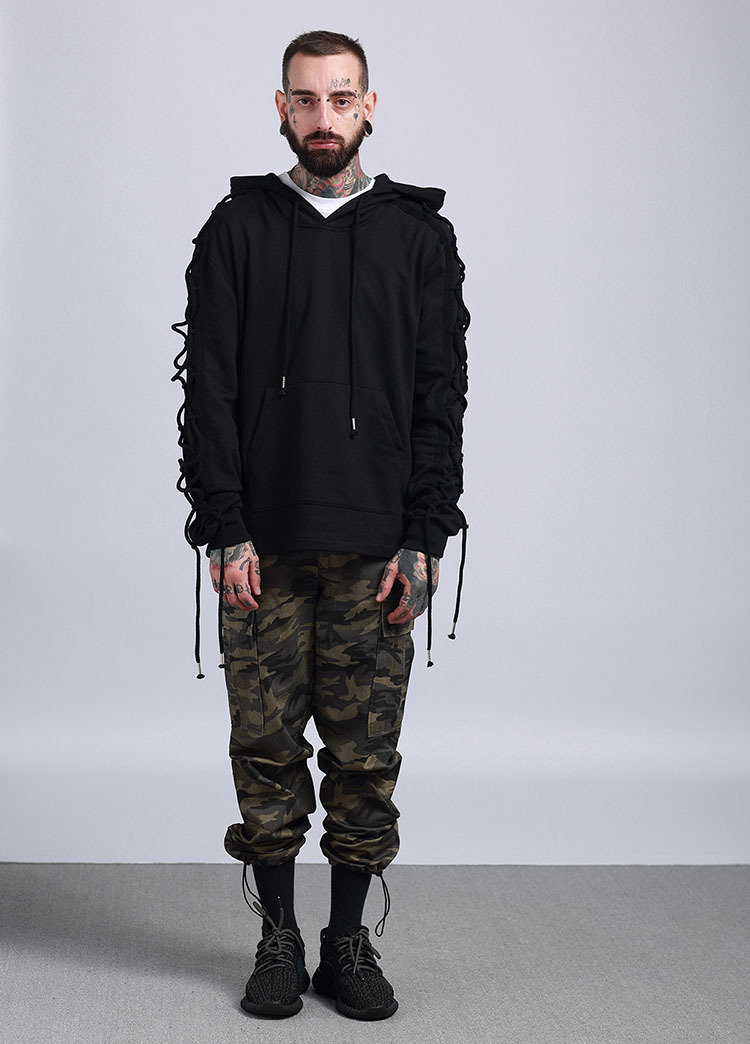 美式街头机能工装休闲裤 kanye军事迷彩多口袋宽松慢跑束脚裤男