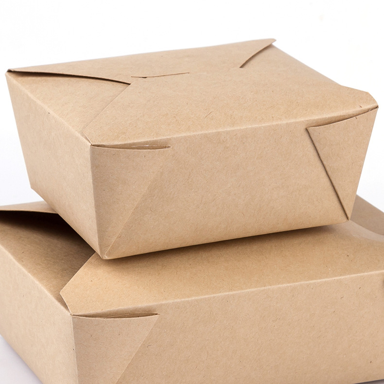 厂家直销 本色环保纸盒 防油纸盒可降解纸盒一次性汉堡纸盒打包盒