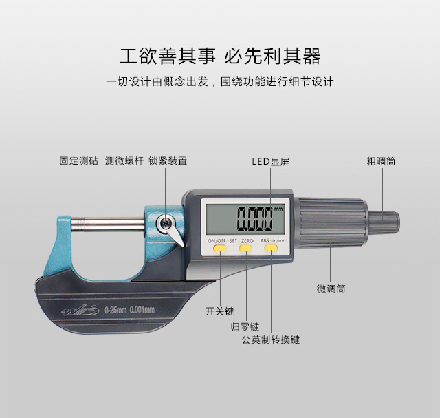 产地 温州 是否进口 否 品牌 wd/韦度 型号 0-25mm 类型 数显千分尺