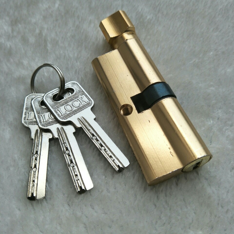 金色铝合金小70锁芯室内木门锁芯房门五金门锁配件锁具批发 包邮