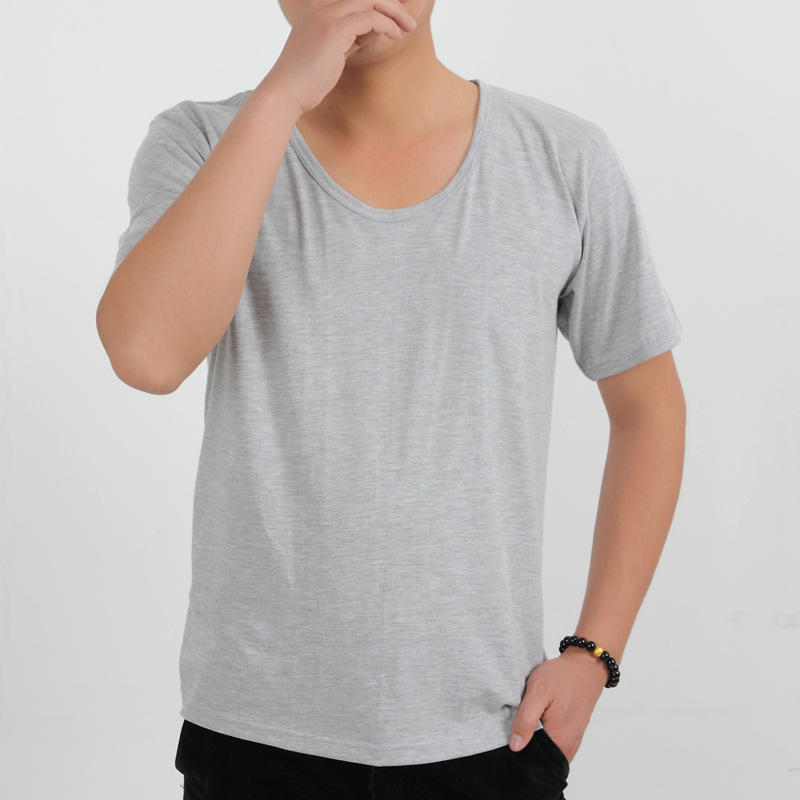 中老年男士老头纯棉背心汗衫圆领t恤夏季老式透气吸汗白现货供应