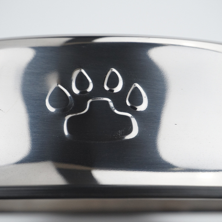 Footprints Pet Stainless Steel Dog Bowl Cat Bowl Non-Slip Drop-Resistant Stainless Steel Tableware Dog Basin Pet Supplies