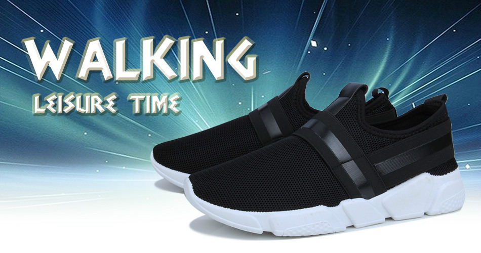 网面鞋男飞织运动鞋夏季套脚厚底透气跑步鞋韩版舒适休闲懒人鞋潮