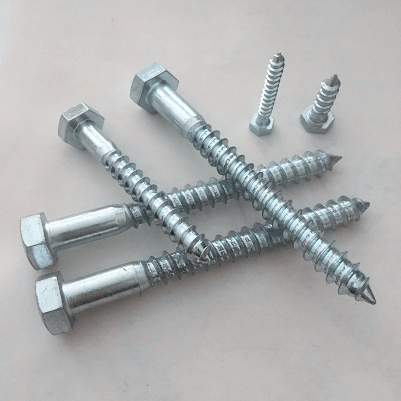 厂家直销 din571镀锌外六角木螺丝 六角自攻螺钉m6m8m10m12