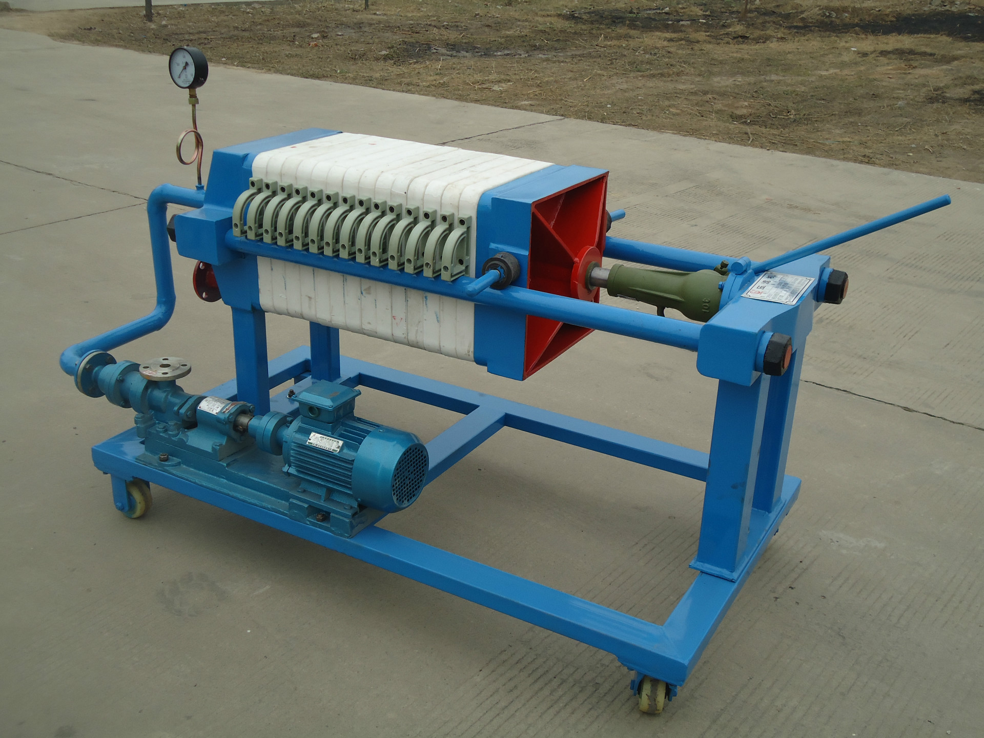 明华牌320型固液分离方便移动型厢式压滤机小型千斤顶压滤机